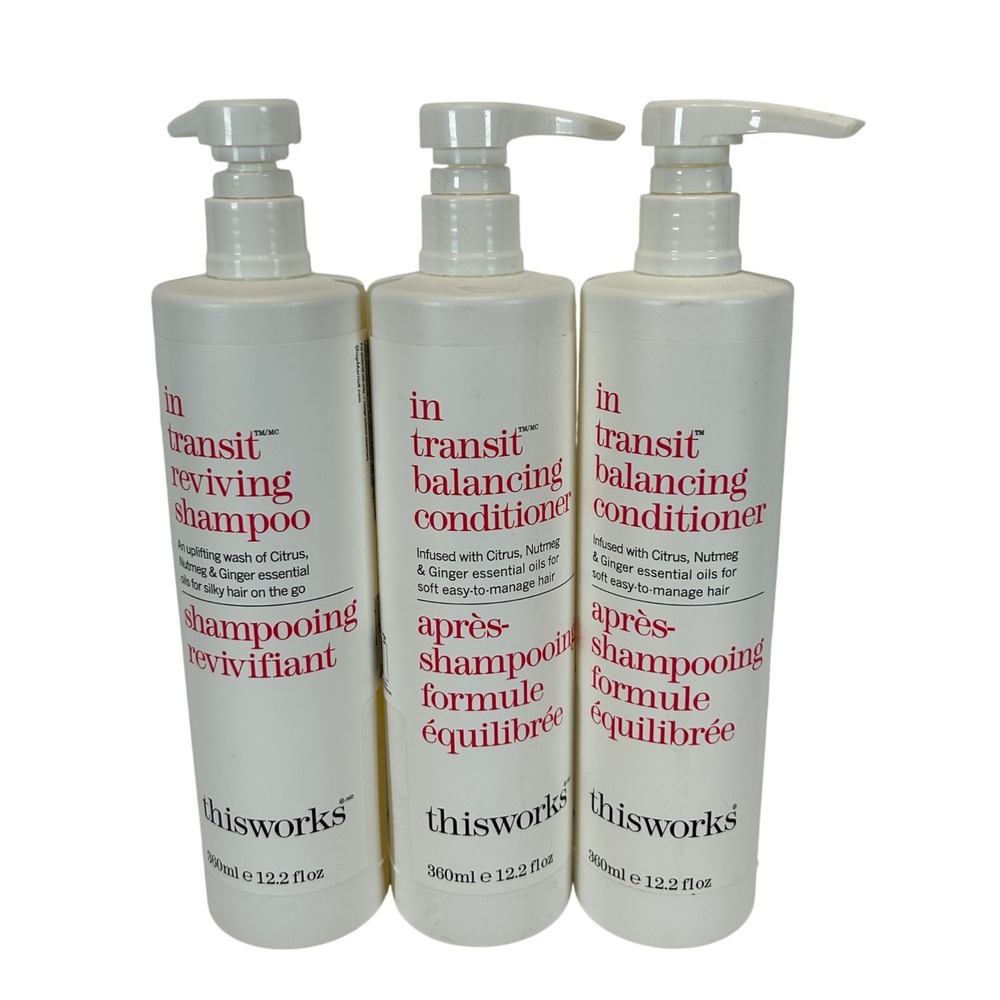 This Works In Transit Reviving Shampoo & Balancing Conditioner Set 12.2oz 3pk